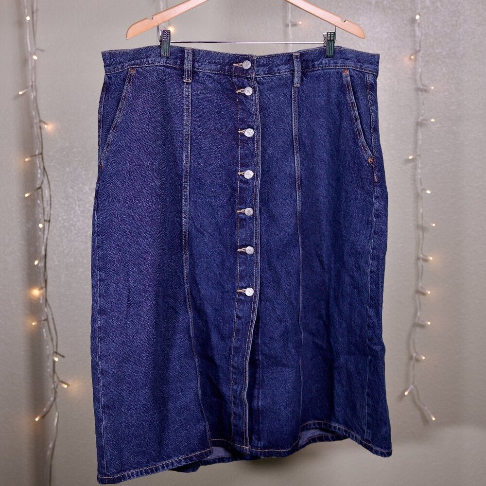 High Rise Button Down Maxi Jean Skirt - Women's Old Navy - Size 22 Plus Size